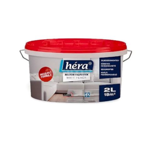 HÉRA beltéri falfesték fehér 2 liter _ piros tetős