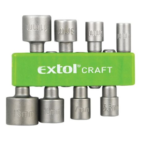 EXTOL Behajtó klt. Hatlapfejű csavarokhoz 8 db, 5-13 mm