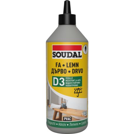 SOUDAL 65A D3 vízálló faragasztó 250 gr