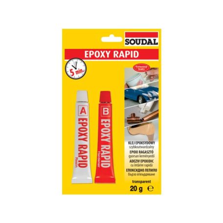 SOUDAL Epoxy Rapid 2K átlátszó epoxi ragasztó 2x10 g