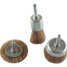 EXTOL drótcsiszoló körkefe fazékkefe készlet; O 6mm-es csap, fúróba fogható, rezezett, max. 4500 ford/perc