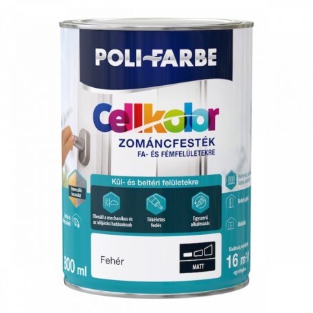 Poli-Farbe Cellkolor matt zománcfesték fehér 0,8 liter