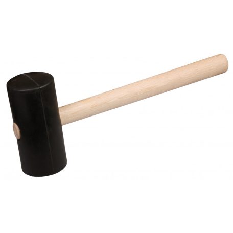 Gumikalapács, fa nyéllel, fekete, 400 g, 50 mm