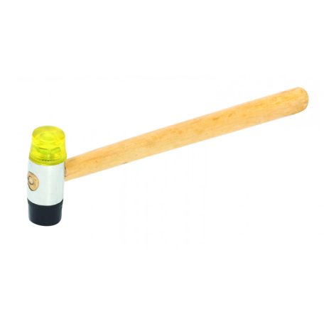 Domborító kalapács 35 mm, fanyelű fekete-sárga szilikon