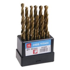 TITAN csigafúró készlet fémhez 1-10 mm 19 db-os
