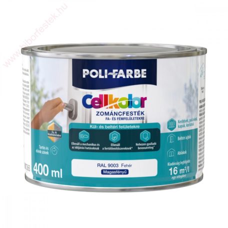 Poli-Farbe Cellkolor magasfényű zománcfesték fehér 0,4 liter