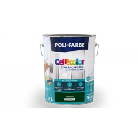 Poli-Farbe Cellkolor selyemfényű zománcfesték sötétzöld 5 liter