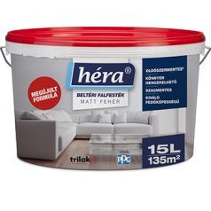 HÉRA beltéri falfesték fehér 15 liter _ piros tetős
