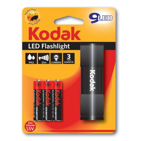 Kodak elemlámpa 9xLED (+3AAA) fekete