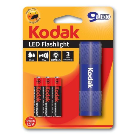 Kodak elemlámpa 9xLED (+3AAA) kék