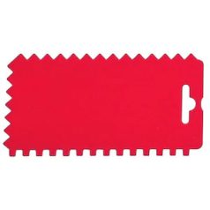 4 oldalon fogazott spatulya, piros, műanyag 170x115 mm