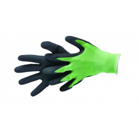 Allstar Soft L/9" kesztyű, elasztikus finomkötött anyagból, ráncolt felületű latexhab bevonattal 