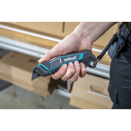 Wolfcraft PRO SAFETY trapézpengés kés tokkal