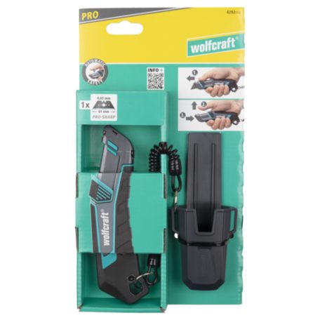 Wolfcraft PRO SAFETY trapézpengés kés tokkal