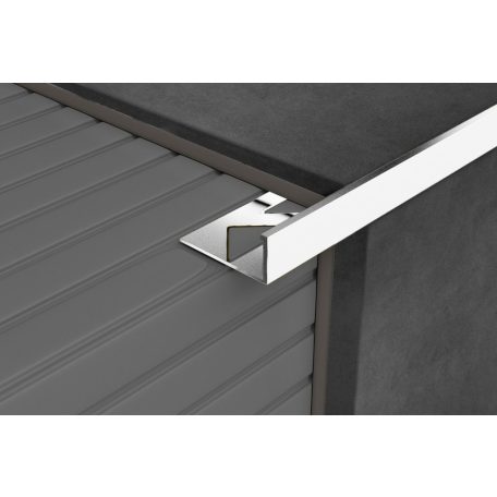 Profilplast szögletes élvédő, alu - 8 mm natúr polírozott 2,5 m