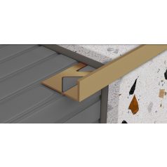   Profilplast szögletes alu csempeélvédő - 10 mm, alu natúr 3 m