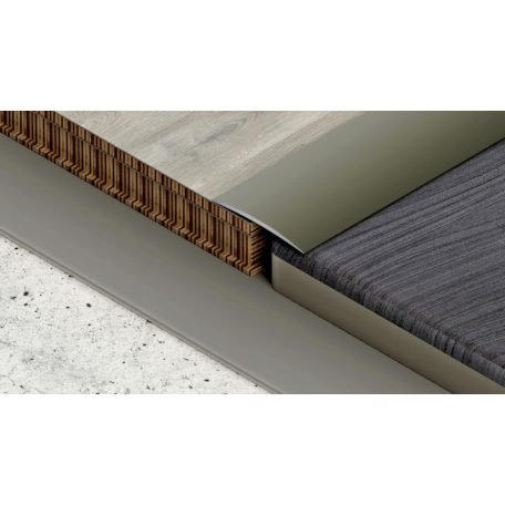 Profilplast alumínium öntapadós burkolatváltó lencse eloxált matt pezsgő 32mm x 0,9m