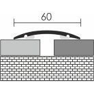 Profilplast Öntapadós burkolatváltó lencse - 60 mm eloxált matt ezüst 1m