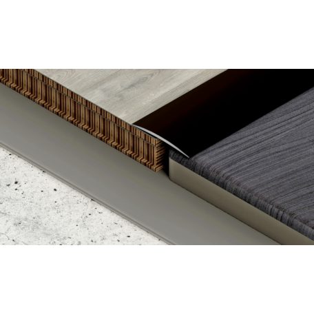 Profilplast alumínium öntapadós burkolatváltó lencse eloxált matt bronz 60mm x 1m