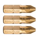 Fortum behajtóhegy PZ 2x25 mm, 3 db, S2 acél, Titanium bevonat