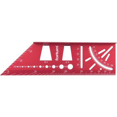 Fortum asztalos T-derékszög, 215 mm, ALU, lézer gravírozott, mm beosztás