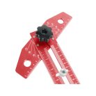 Fortum asztalos T-vonalzó és szögmérő, 350×190 mm, ALU, lézer gravírozott, mm beosztás