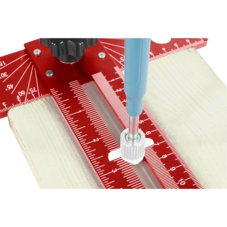 Fortum asztalos T-vonalzó és szögmérő, 350×190 mm, ALU, lézer gravírozott, mm beosztás