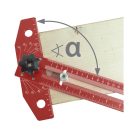 Fortum asztalos T-vonalzó és szögmérő, 350×190 mm, ALU, lézer gravírozott, mm beosztás