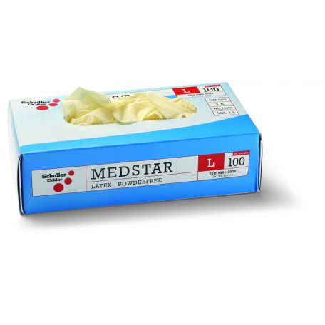 Medstar L/9" egyszerhasználatos latex kesztyű, 100 db/csomag