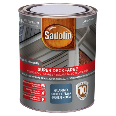Sadolin Super Deckfarbe fedő hatású, faerezetet megtartó fafesték galambkék 0,75 liter