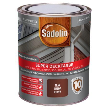 Sadolin Super Deckfarbe fedő hatású, faerezetet megtartó fafesték teak 0,75 liter