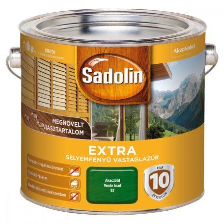 Sadolin Extra selyemfényű vastaglazúr akáczöld 2,5 liter