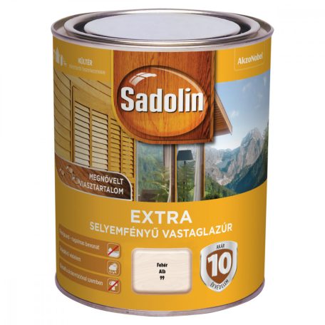 Sadolin Extra selyemfényű vastaglazúr fehér 0,75 liter
