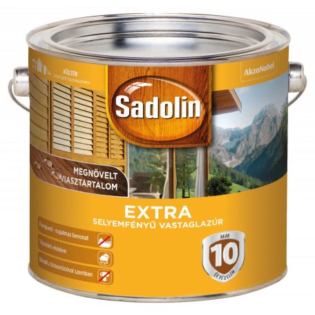 Sadolin Extra selyemfényű vastaglazúr rusztikustölgy 2,5 liter