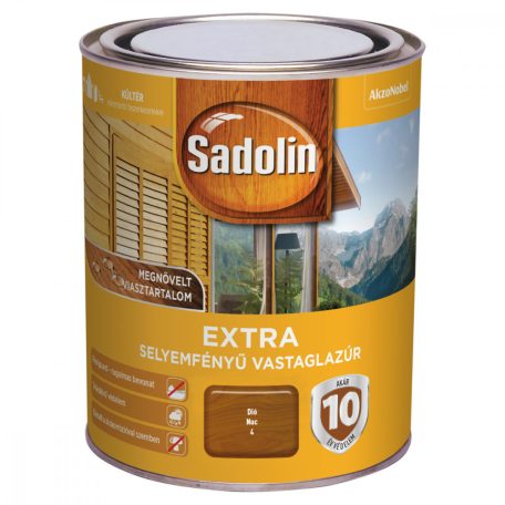 Sadolin Extra selyemfényű vastaglazúr dió 0,75 liter