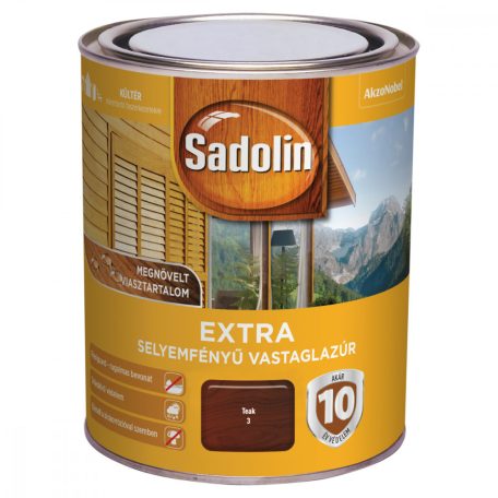Sadolin Extra selyemfényű vastaglazúr teak 0,75 liter