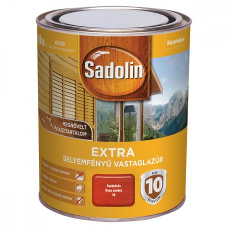 Sadolin Extra selyemfényű vastaglazúr svédvörös 0,75 liter