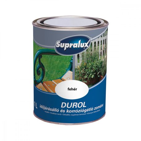 Supralux DUROL időjárásálló és korróziógátló zománcfesték fehér 1 liter