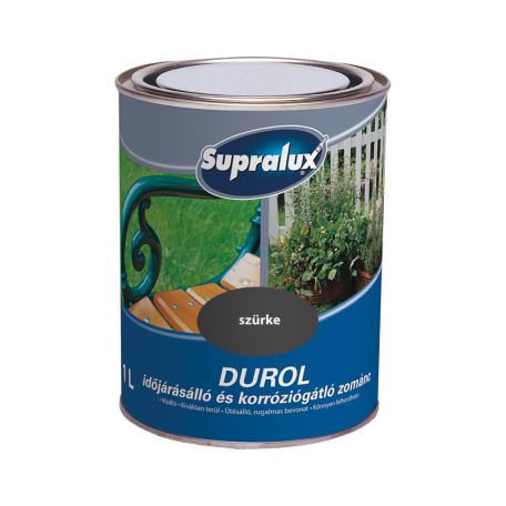 Supralux DUROL időjárásálló és korróziógátló zománcfesték szürke 1 liter