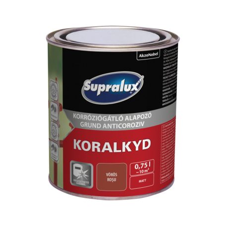 SUPRALUX Koralkyd korróziógátló alapozó vörös 0,75 liter