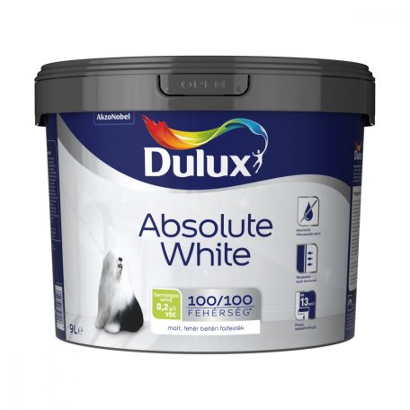 Dulux Absolute White fehér, beltéri falfesték 9 liter