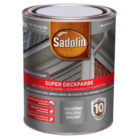 Sadolin Super Deckfarbe fedő hatású, faerezetet megtartó fafesték palaszürke 0,75 liter