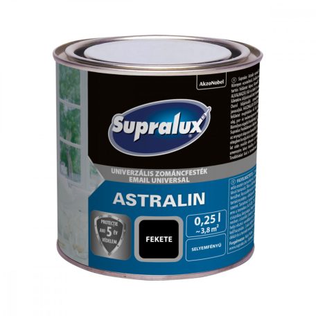 Supralux ASTRALIN univerzális selyemfényű zománcfesték fekete 0,25 liter