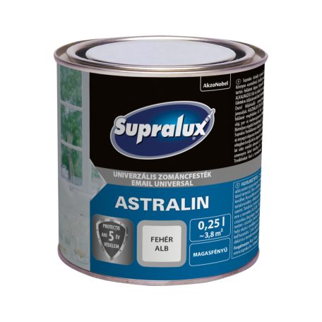 Supralux ASTRALIN univerzális magasfényű zománcfesték fehér 0,25 liter