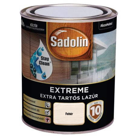 Sadolin Extreme kültéri vízbázisú, gyorsan száradó, extra tartós selyemfényű lazúr fehér 0,7 liter