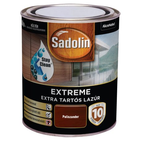 Sadolin Extreme kültéri vízbázisú, gyorsan száradó, extra tartós selyemfényű lazúr paliszander 0,7 liter