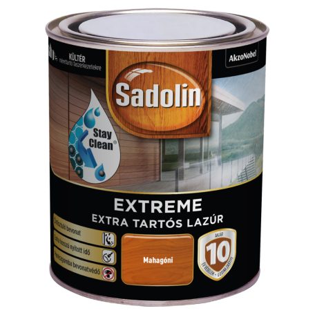 Sadolin Extreme kültéri vízbázisú, gyorsan száradó, extra tartós selyemfényű lazúr mahagóni 0,7 liter