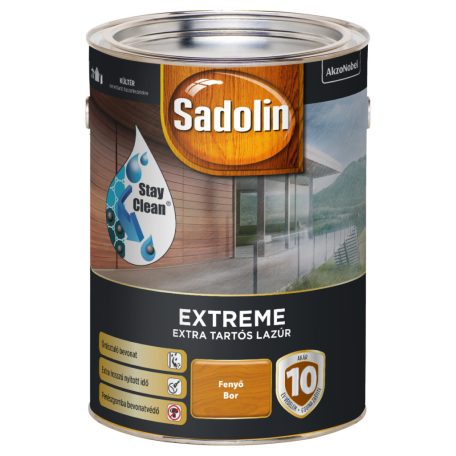 Sadolin Extreme kültéri vízbázisú, gyorsan száradó, extra tartós selyemfényű lazúr fenyő 4,5 liter