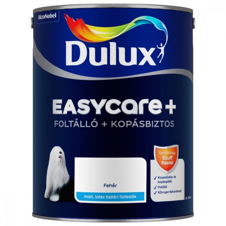 Dulux EasyCare+ foltálló, kopásbiztos beltéri falfesték 5 liter Fehér