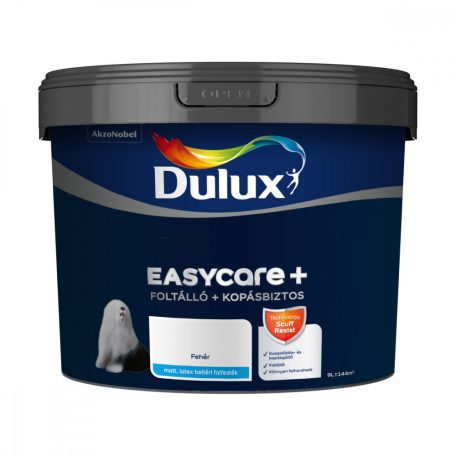 Dulux EasyCare+ foltálló, kopásbiztos beltéri falfesték 9 liter Fehér